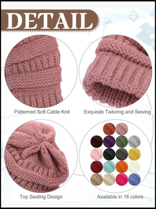 Warm Slouchy Knit Beanies - Acrylic Winter Hats main image 5